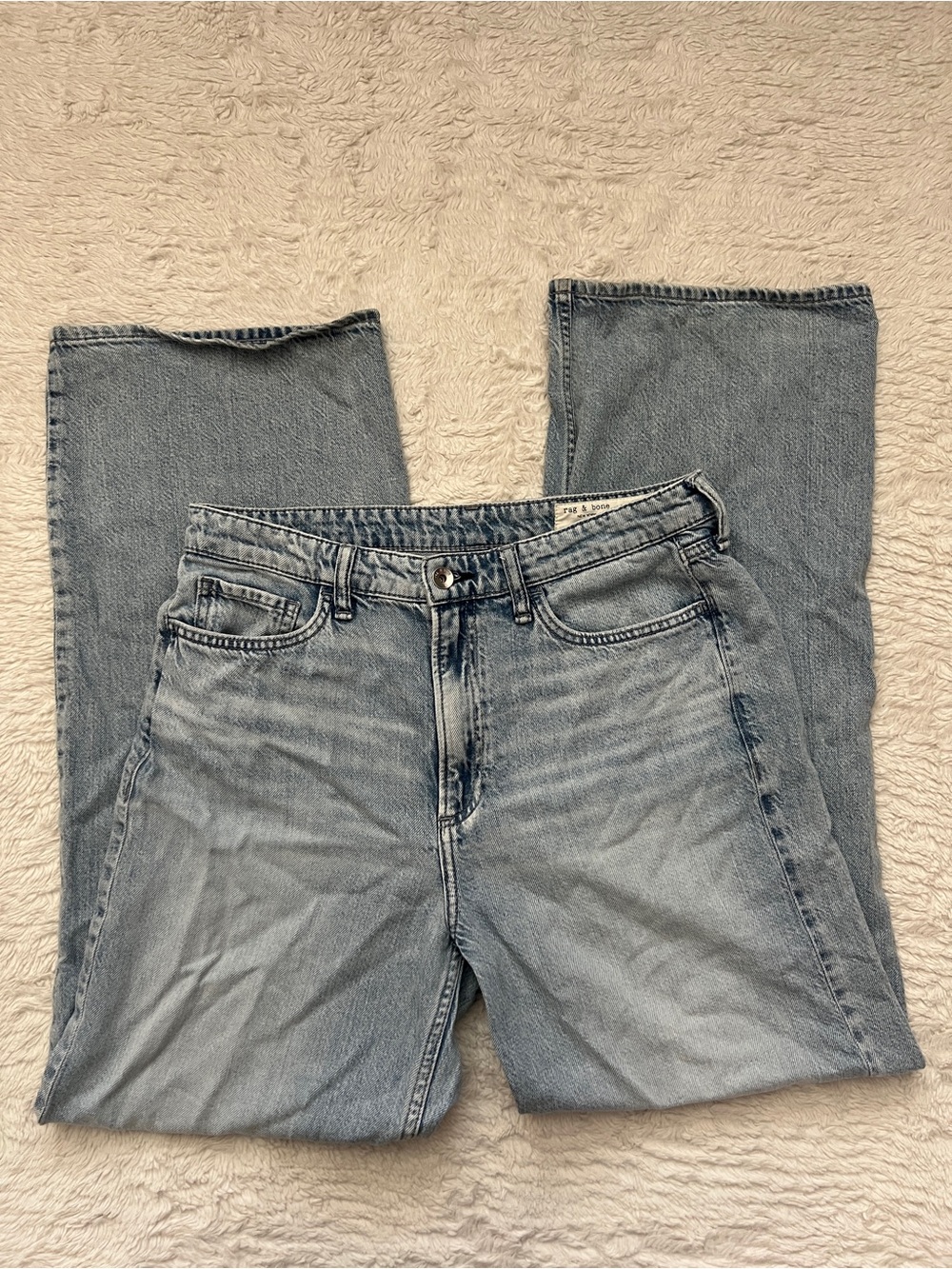 rag & bone New York Cloud Lori Wide Leg Jeans Size 28 Light Wash High Rise